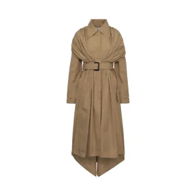 Buckle Trench Coat in Beige