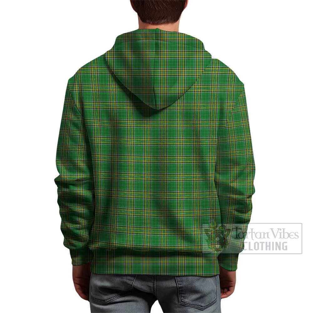 Burnell Irish Clan Tartan Hoodie with Coat of Arms