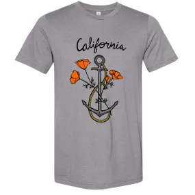 California Anchor Poppies Asst Colors Sueded Tee