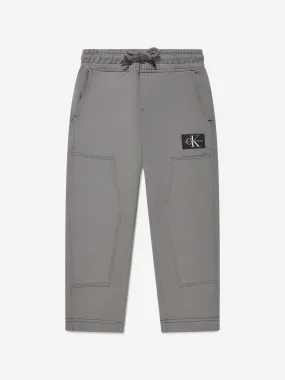 Calvin Klein Boys Silk Spacer Workwear Joggers in Grey