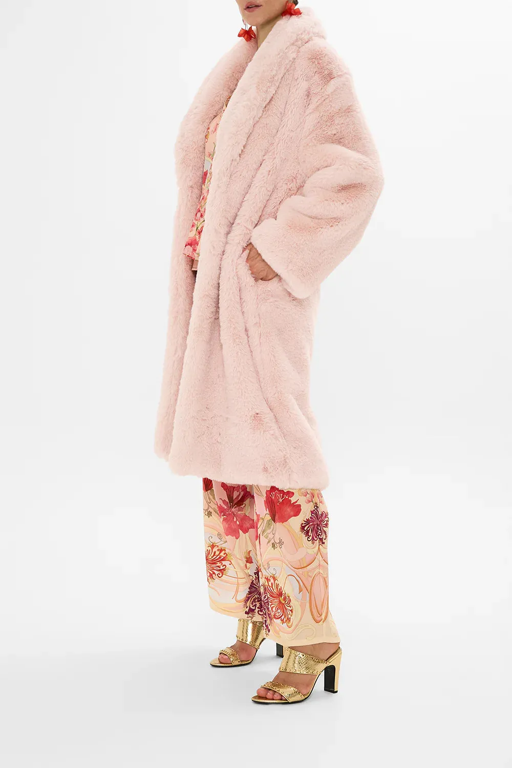 CAMILLA | Blossoms And Brushstrokes Long Teddy Coat