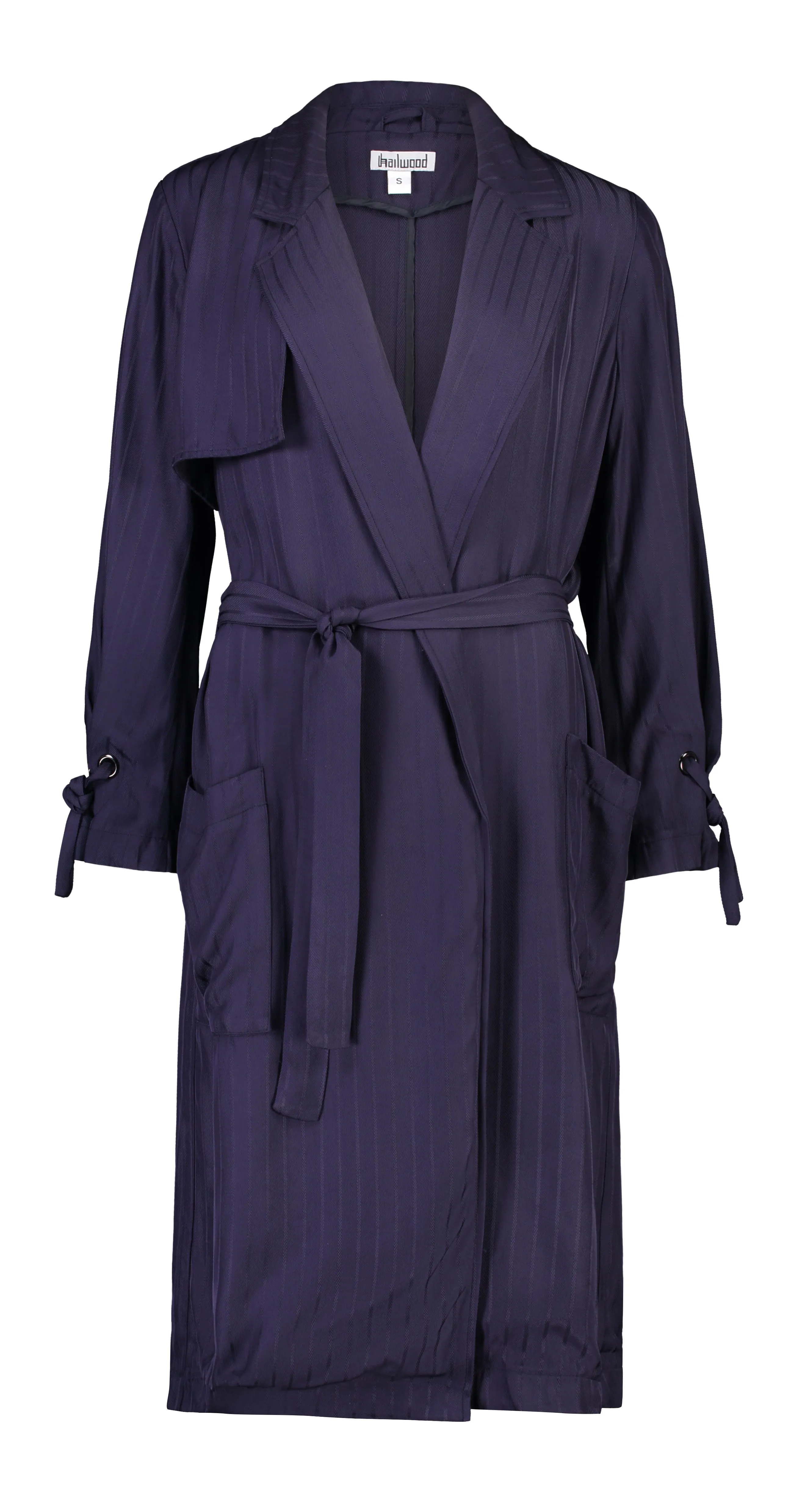 Caspian Navy Trench Dress Coat.