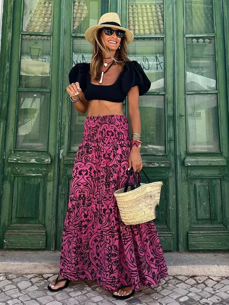 Casual All Match Boho Maxi Skirt