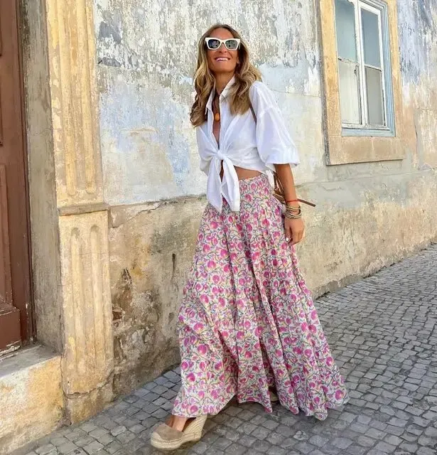 Casual All Match Boho Maxi Skirt