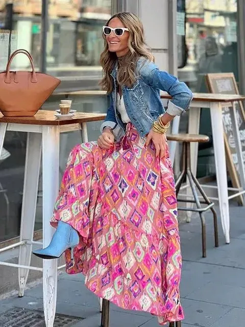 Casual All Match Boho Maxi Skirt