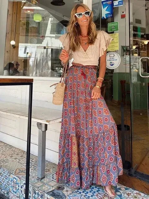 Casual All Match Boho Maxi Skirt