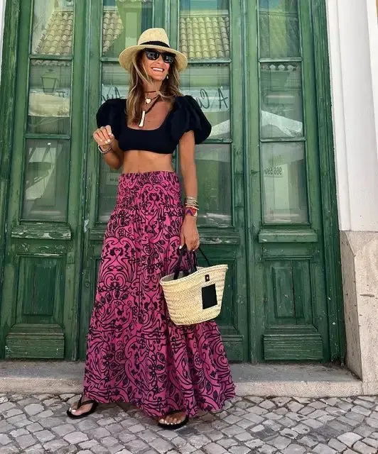 Casual All Match Boho Maxi Skirt