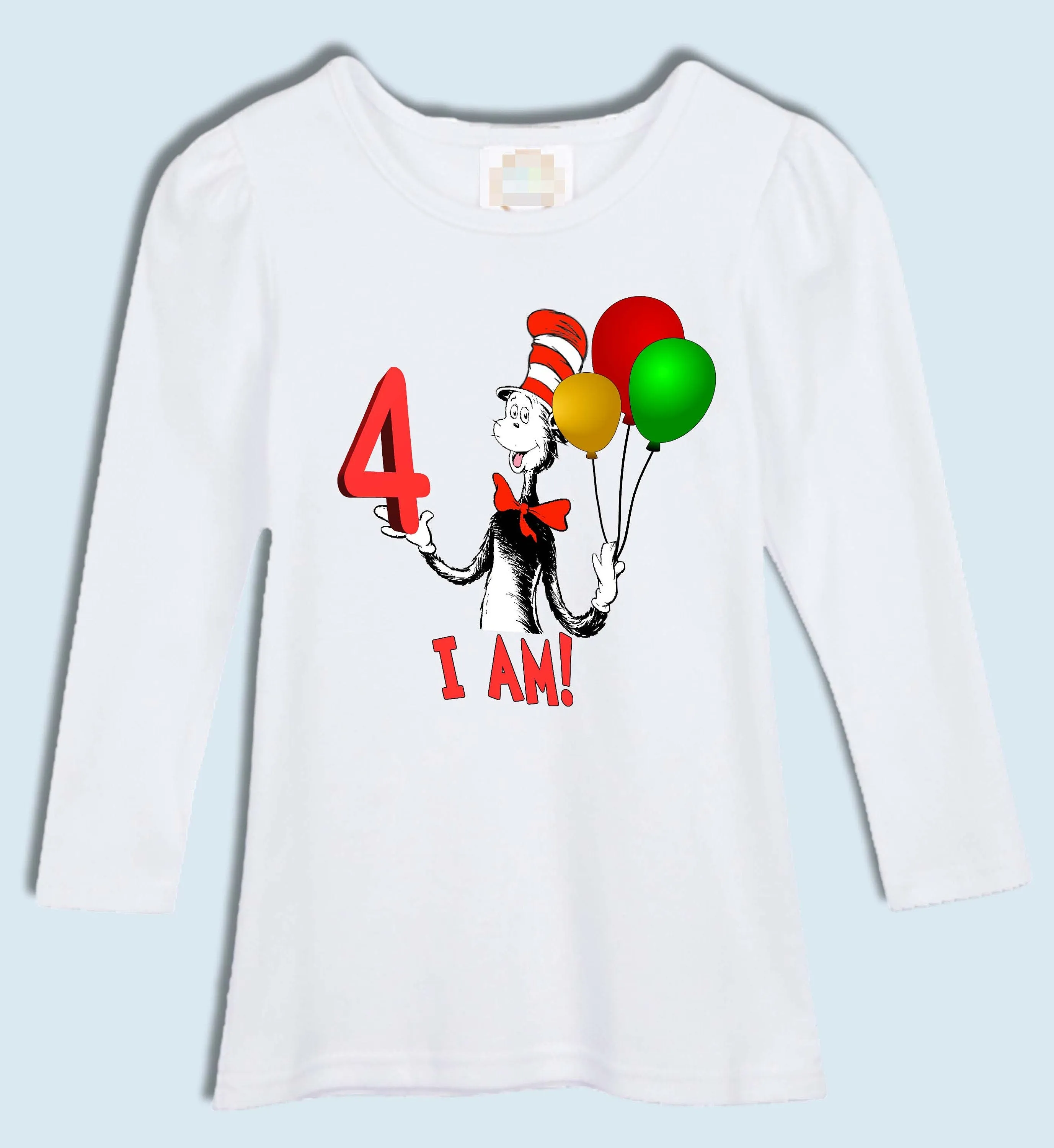 CAT IN the HAT shirt | birthday shirt | Toddler Cat in the Hat personalized T-Shirt