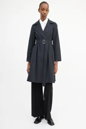 City Black Pleated Trench Coat