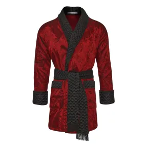 Clarke Men's Short Smoking Jacket - Claret