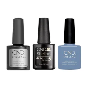 CND - Shellac Xpress5 Combo - Base, Top & Vintage Blue Jeans (0.25 oz)