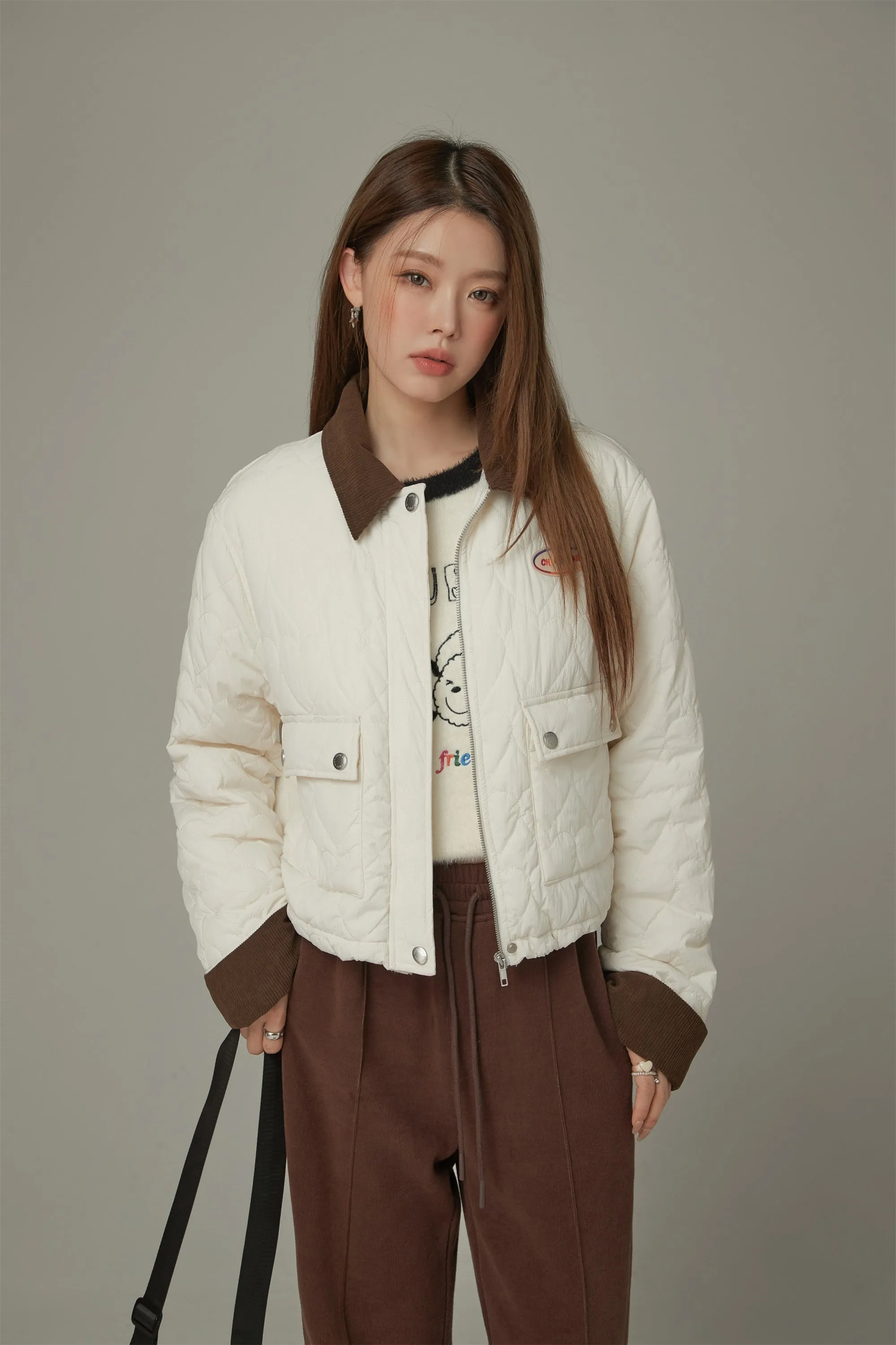 Color Heart Quilted Jacket