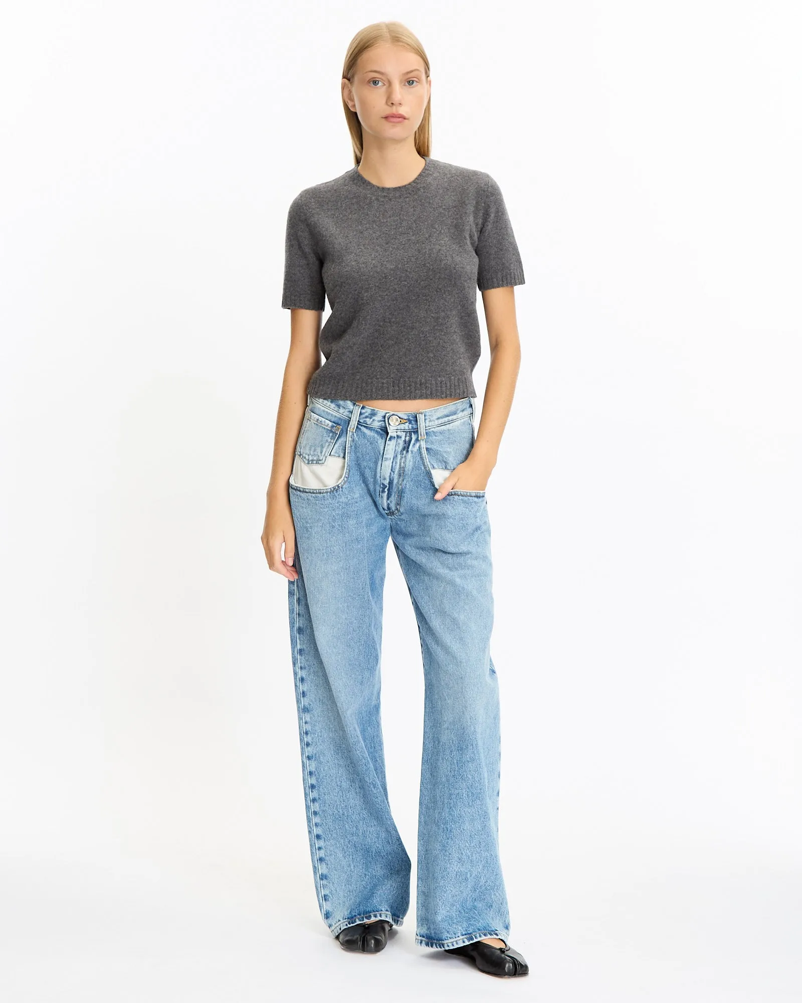 Contrast Pockets Jeans