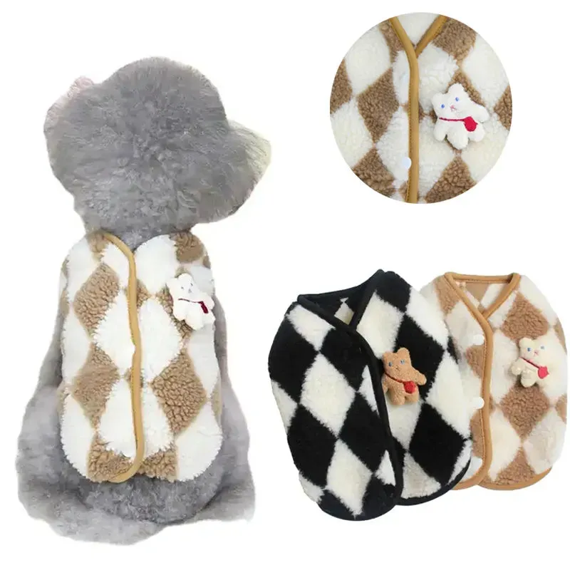 Cuddle Up in Style: Winter Warm Dog Clothes - Cute Fleece Puppy Jacket for Small to Medium Dogs and Cats - Cozy Pet Vest for Chihuahuas, Teddies, and French Bulldogs