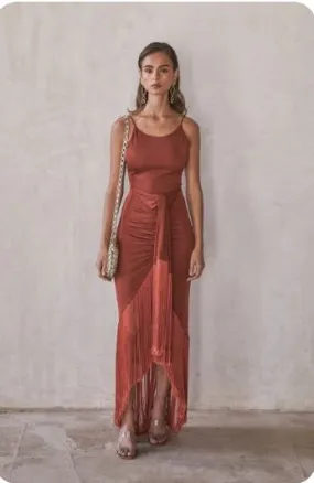 CULT GAIA Natalia Metallic Maxi Dress (L)