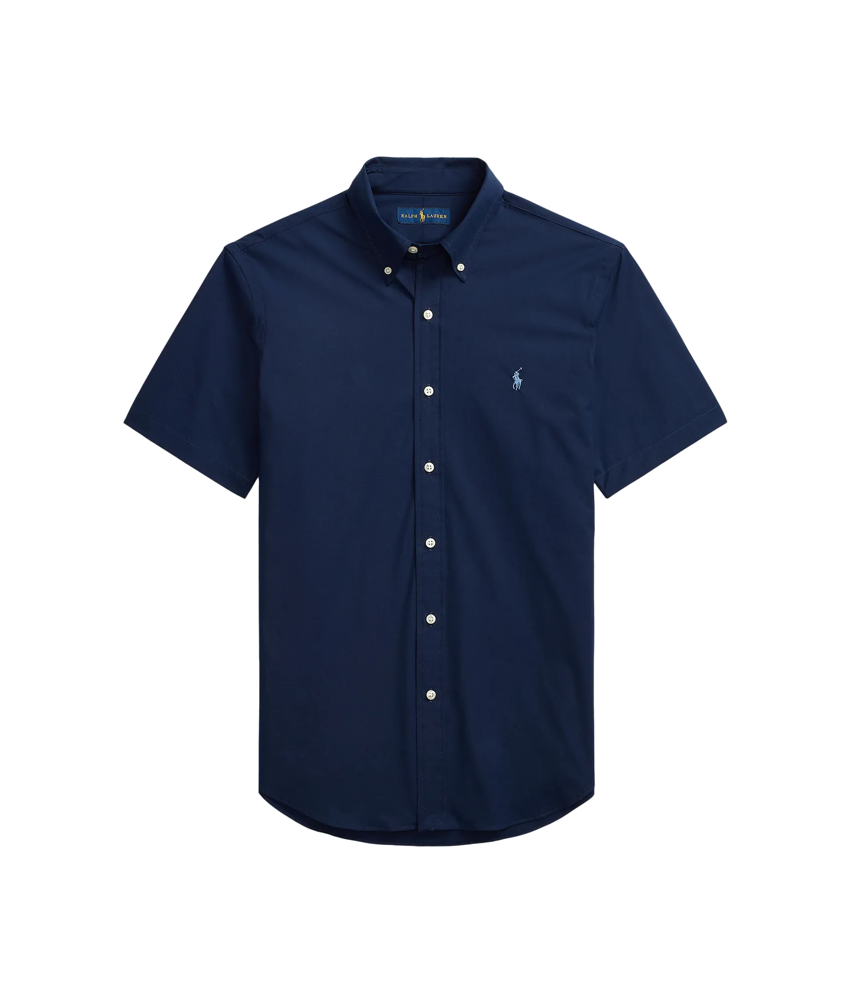 Custom Fit Stretch Poplin Shirt -Navy