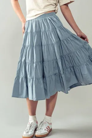 Denim Midi Skirt