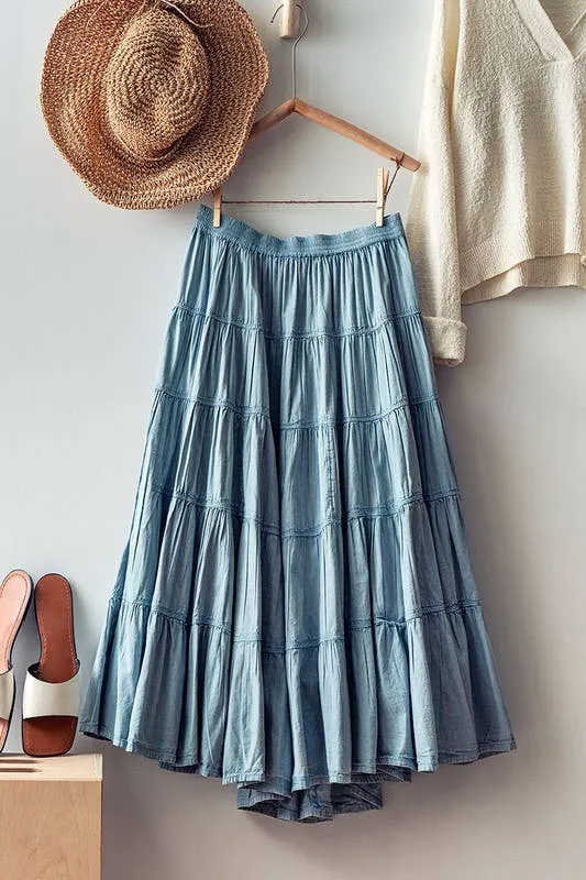 Denim Midi Skirt