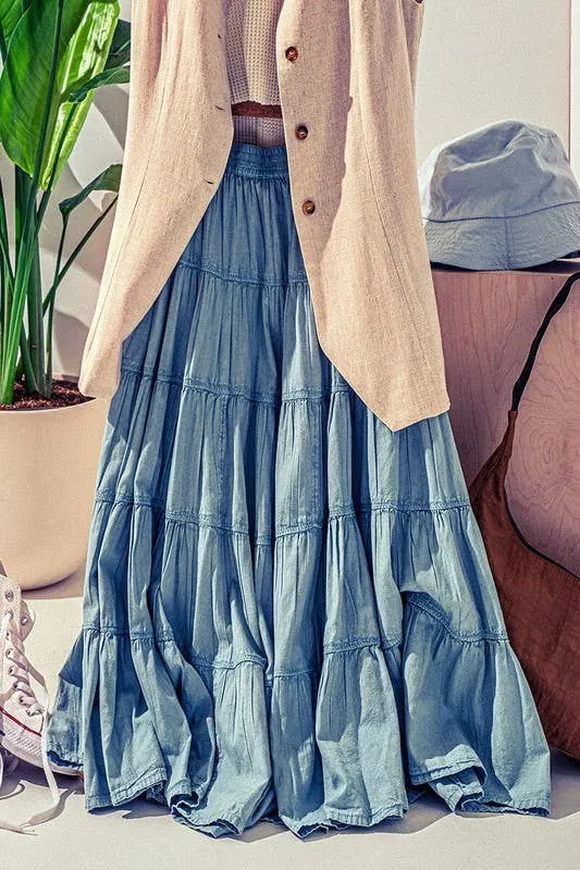 Denim Midi Skirt