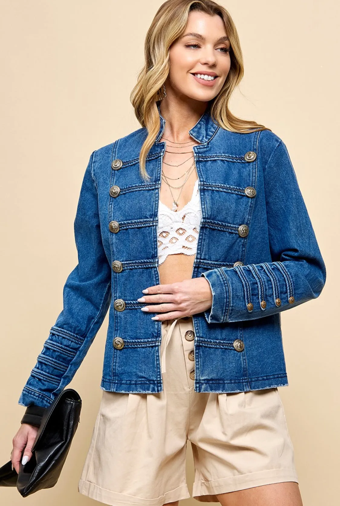 Denim Military Jacket