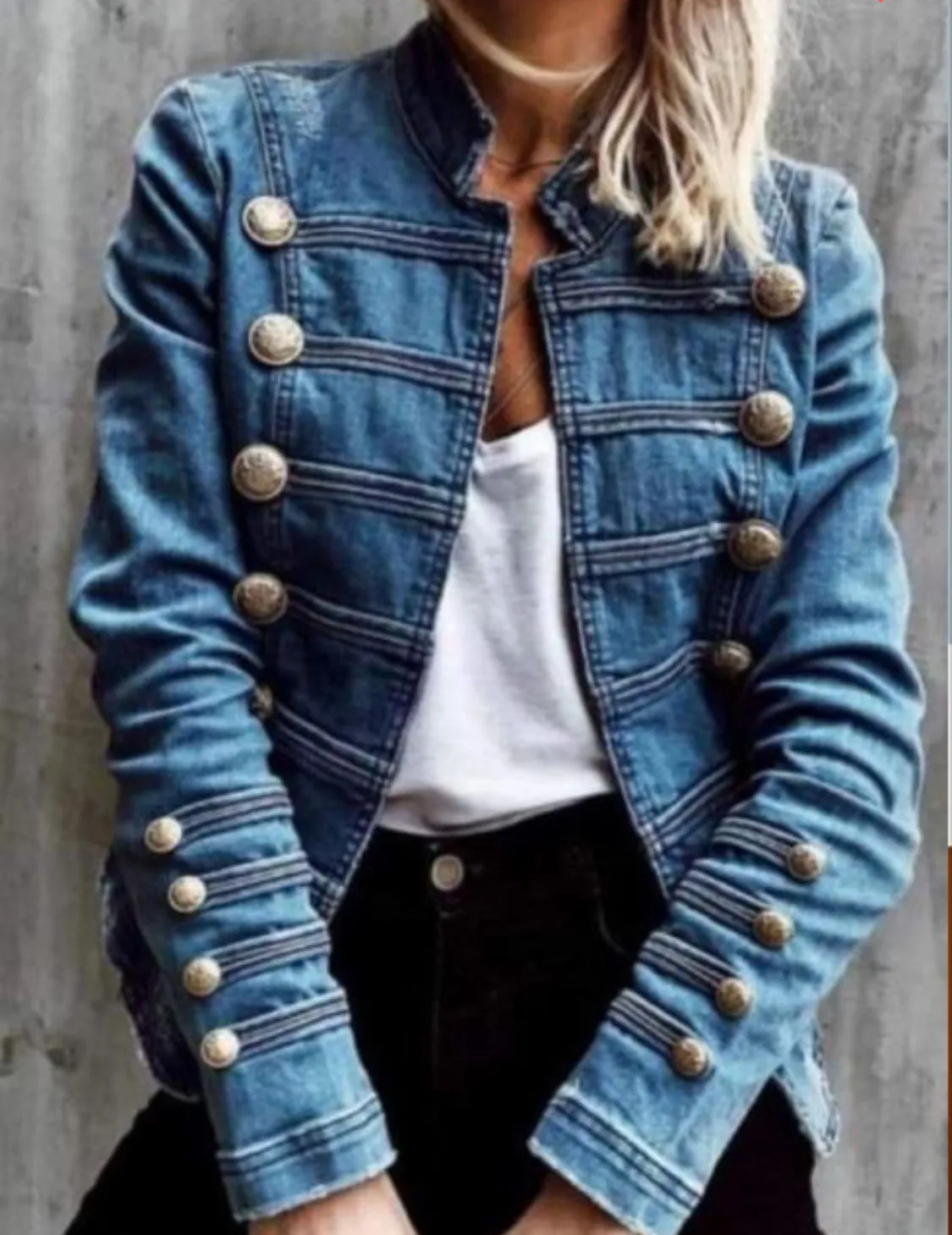 Denim Military Jacket