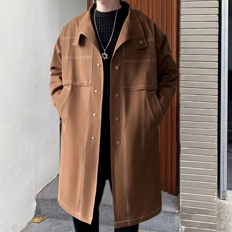 Dividing Line Button Trench Coat