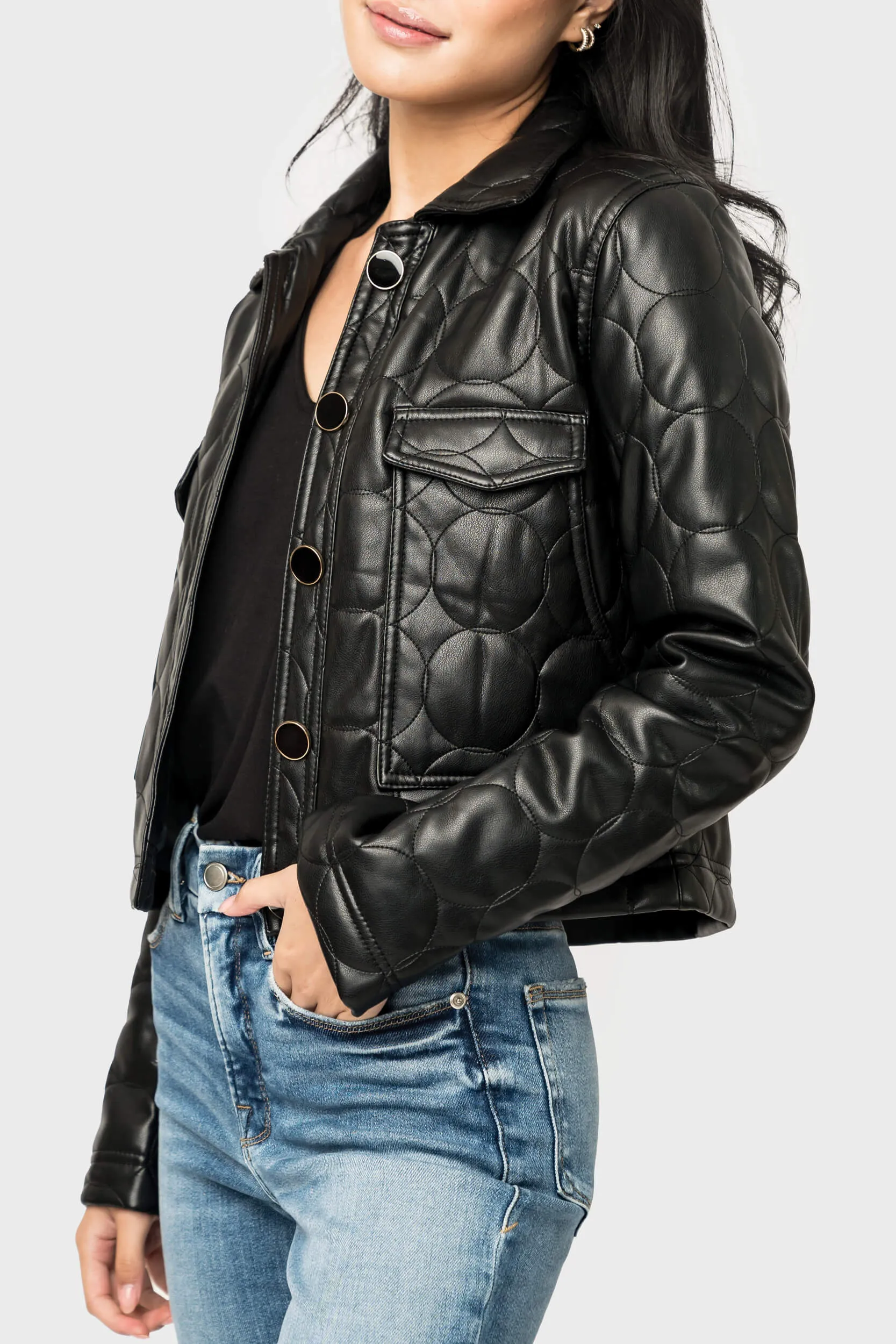 Dolce Cabo Vegan Leather Quilted Jacket