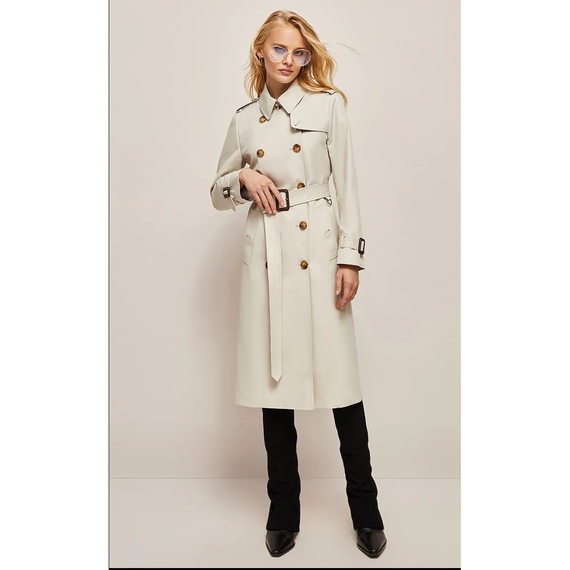 Double Breasted Cotton Trench Coat