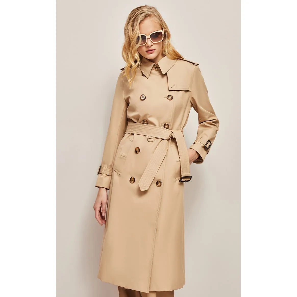 Double Breasted Cotton Trench Coat