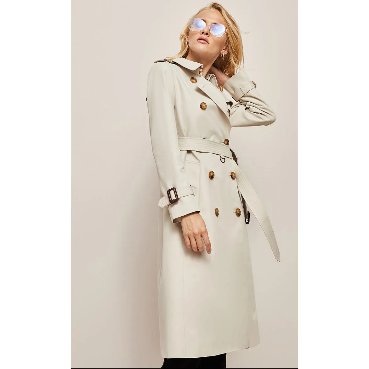 Double Breasted Cotton Trench Coat