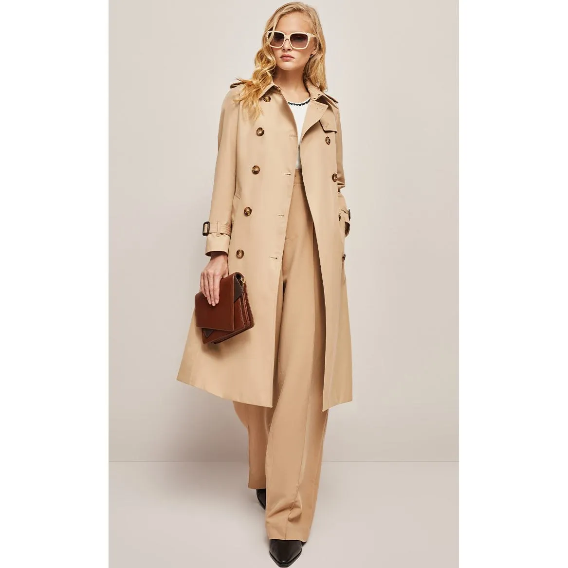 Double Breasted Cotton Trench Coat