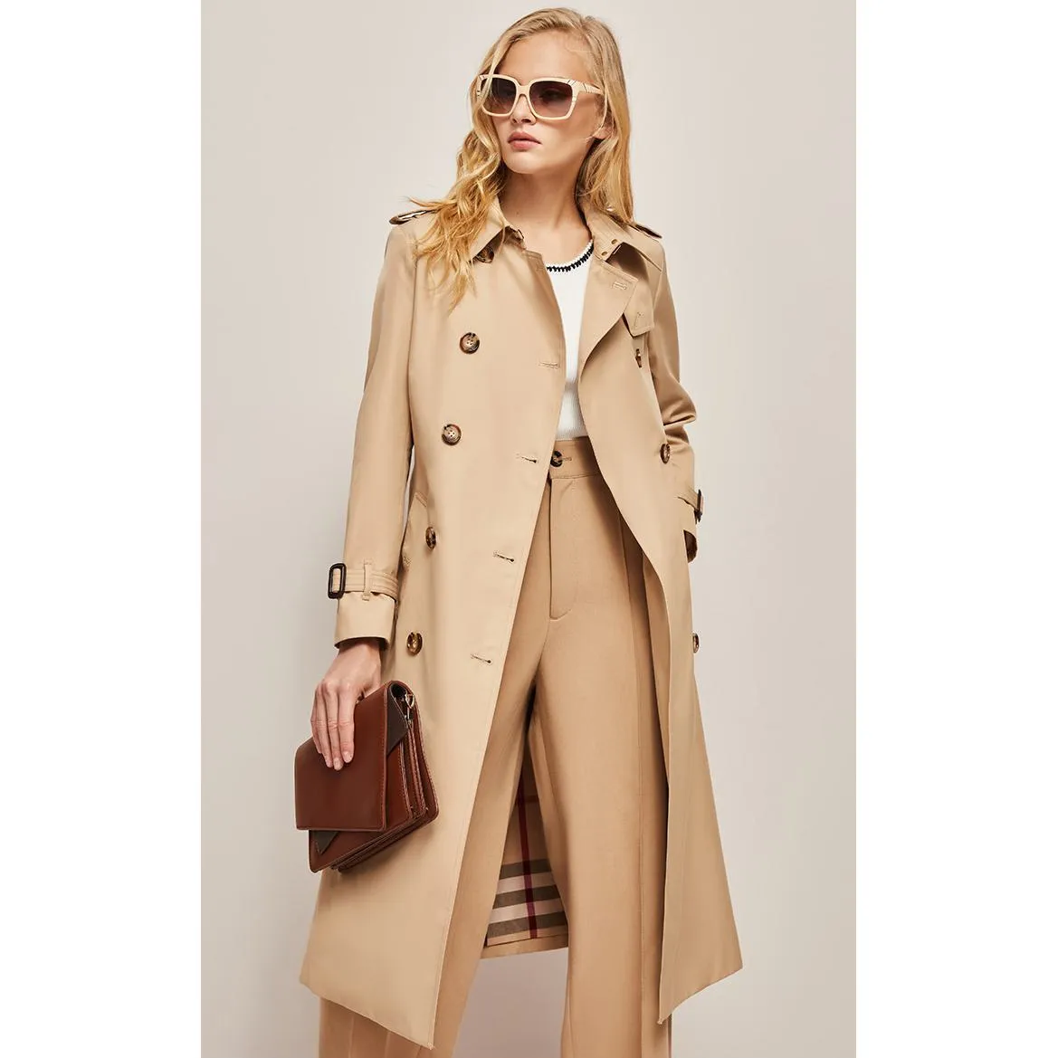 Double Breasted Cotton Trench Coat