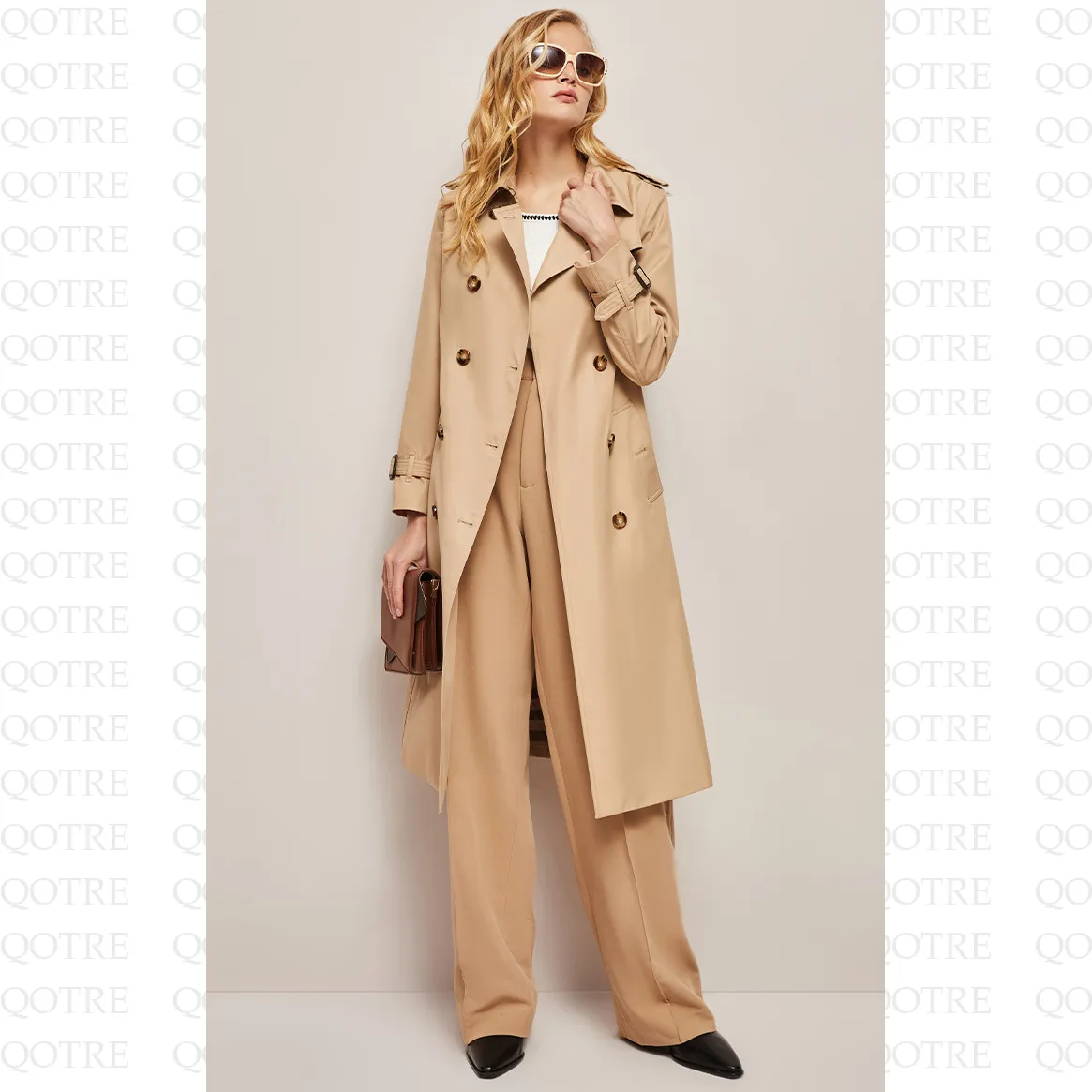 Double Breasted Cotton Trench Coat