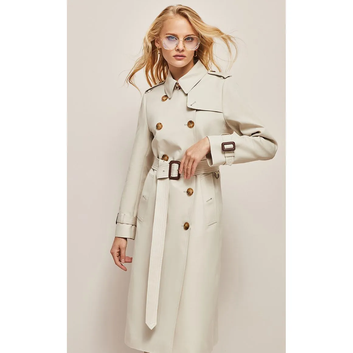 Double Breasted Cotton Trench Coat