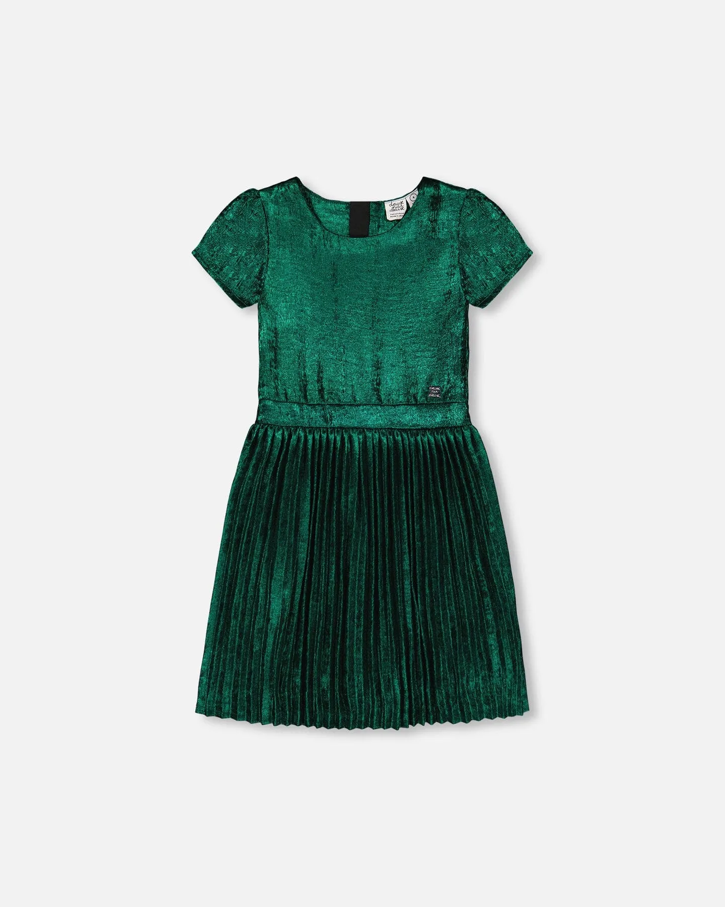 DPD Green Shimmer Pleated Holiday Dress