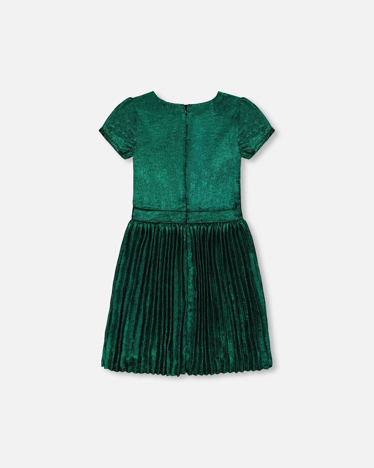 DPD Green Shimmer Pleated Holiday Dress