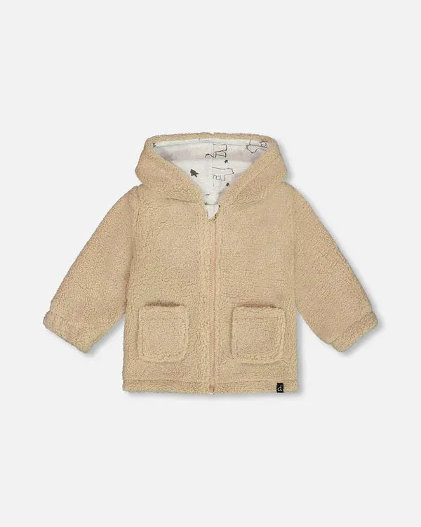 DPD Sherpa Teddy Bear Jacket with Hood