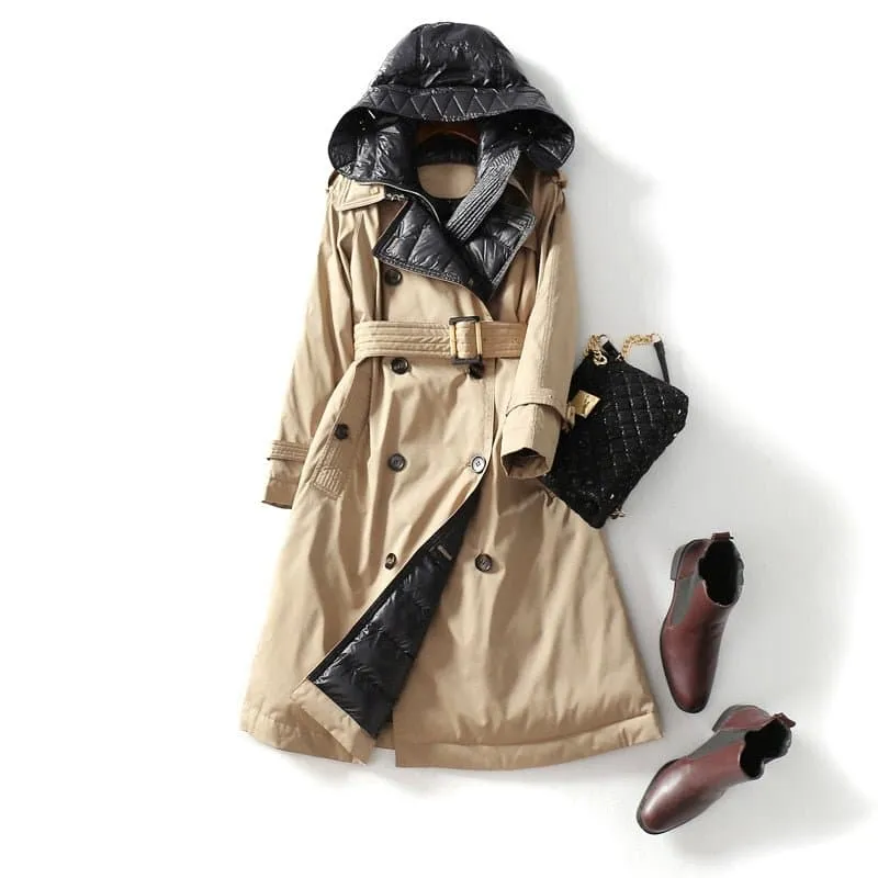 Duck Down Trench Coat - Ultra-Warm Winter Outerwear