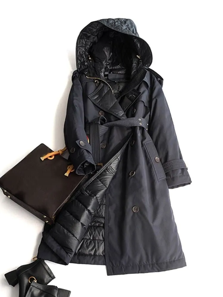 Duck Down Trench Coat - Ultra-Warm Winter Outerwear