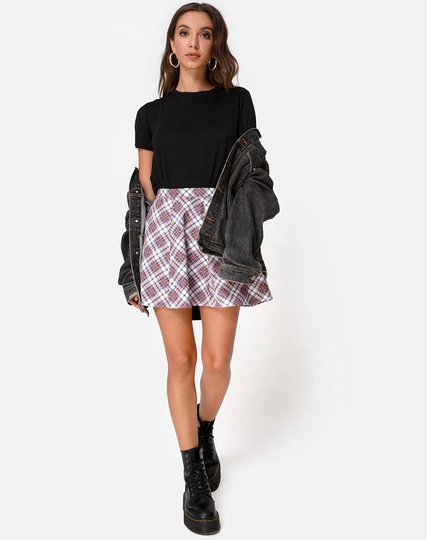 Elda Skirt in Grunge Check Purple