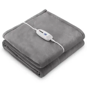 Electric Blanket Heated Throw with 4 Heating Levels & 1-10 Hours Auto Off, Double-Sided Soft Flannel Blanket 62" x 84" with Fast Heating & Machine Washable, Home Office Use