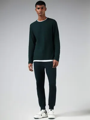 ETA Emerald Green Cotton Blend Slim-Fit Mid-Rise Joggers