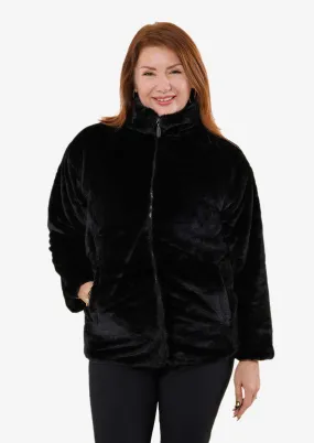 Faux Fur Zip Front Coat