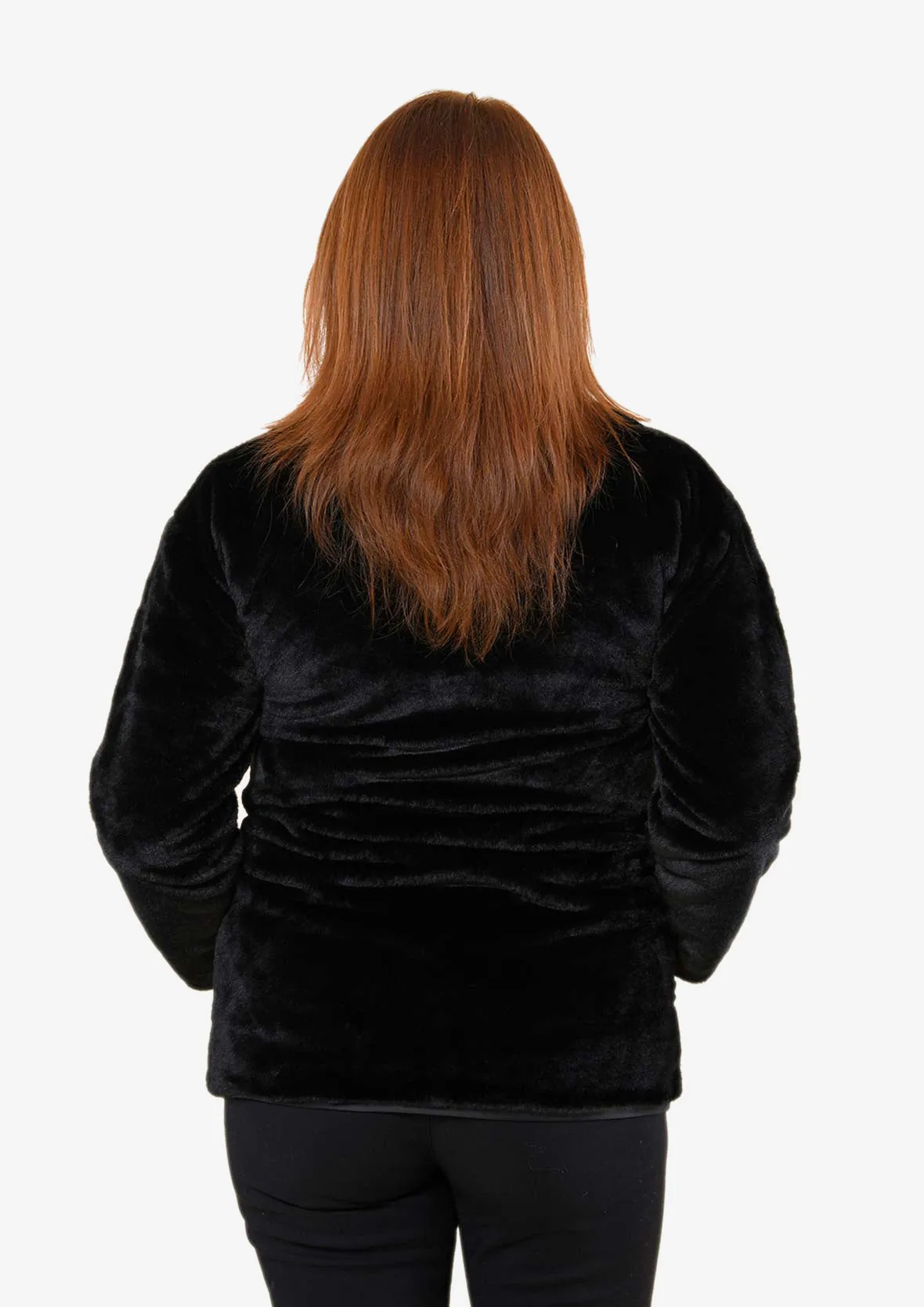 Faux Fur Zip Front Coat