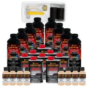 Federal Standard Color #30480 Field Tan T82 Urethane Roll-On, Brush-On or Spray-On Truck Bed Liner, 2 Gallon Kit with Roller Applicator Kit