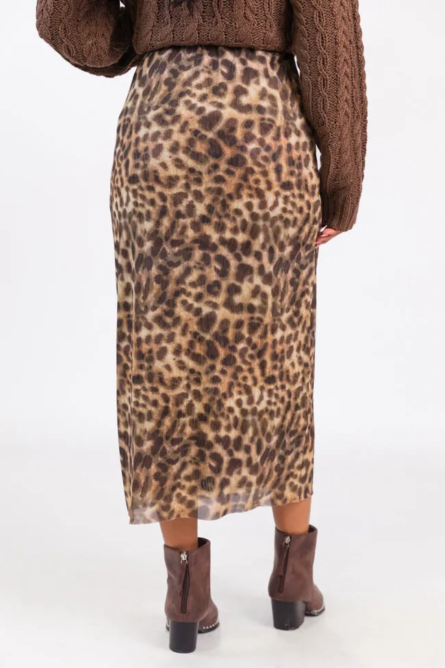 Fierce Love Leopard Knit Midi Skirt