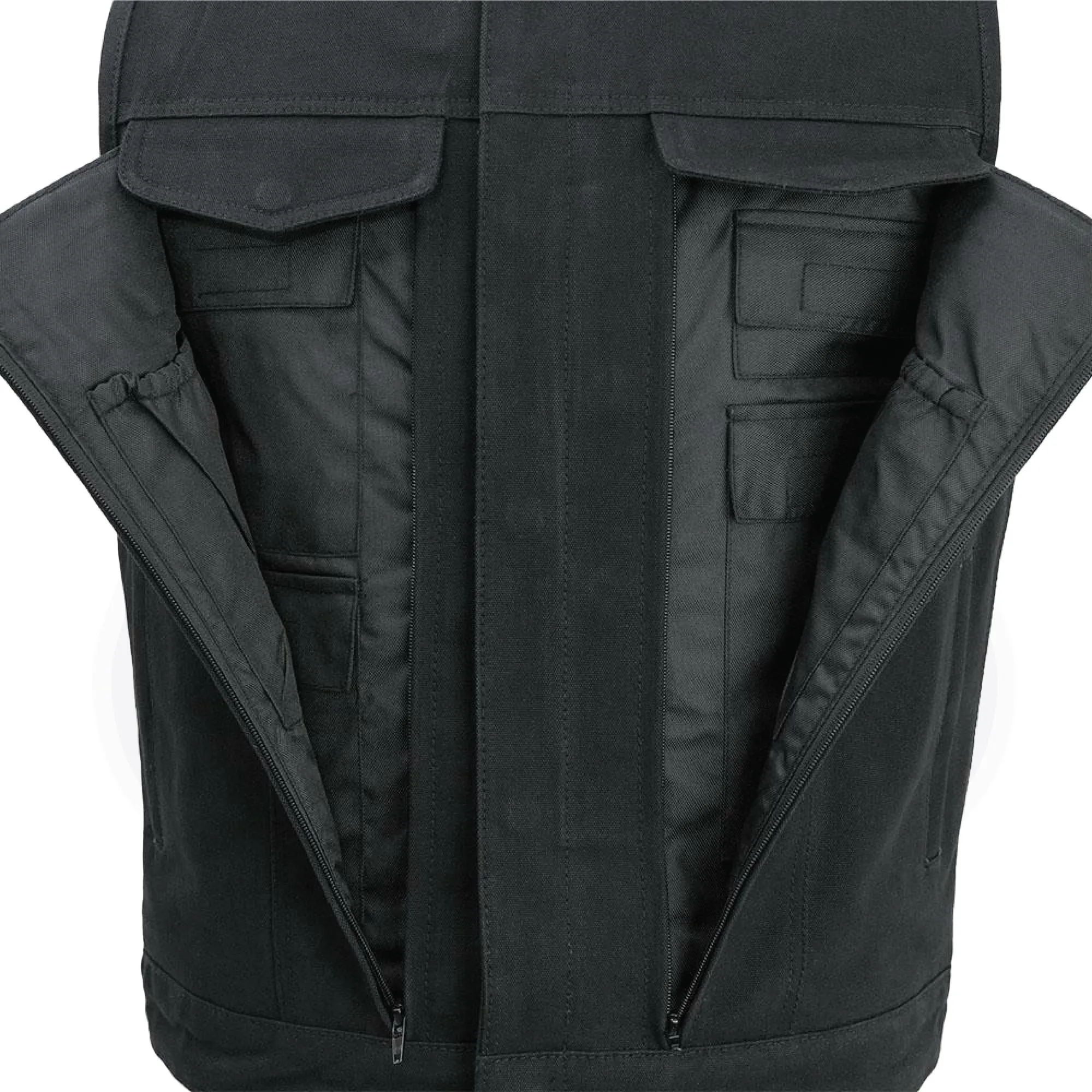 FIM692CNVS Highland V2 - Men's Motorcycle Canvas Vest Conceal Carry Pockets,