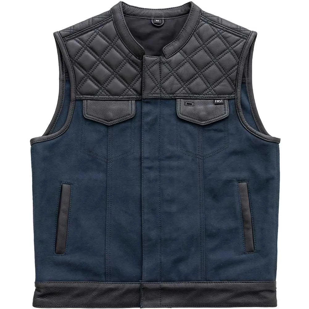 First Mfg Mens Hunt Club Diamond Quilt Leather Vest