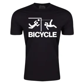 Football Machine Stick Figure Bicycle Kick T-Shirt (Black/White)