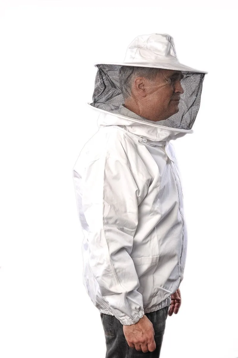 Forest Beekeeping Premium Breathable Cotton Beekeeping Jacket with Round Veil hood